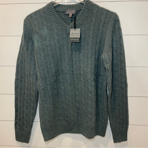 Daniel Bishop Cashmere Xanadu Cable Knit Pullover Sweater Mens Size Small NWT - Picture 1 of 8